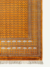 Load image into Gallery viewer, Corer shot of a botemir design hand knotted Indian carpet also known as a oriental rug.