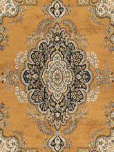 Load image into Gallery viewer, Close up shot of a botemir design hand knotted Indian carpet also known as a oriental rug.
