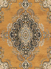 Load image into Gallery viewer, Close up shot of a botemir design hand knotted Indian carpet also known as a oriental rug.