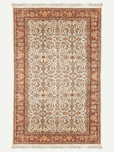 Load image into Gallery viewer, Full shot of a traditional design hand knotted Indian carpet also known as a oriental rug.