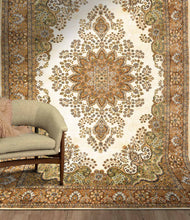 Load image into Gallery viewer, Full Shot of a Traditional Design Indian Carpet Handknotted Oriental Rug in a Room Setting