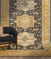 Carpet in a Room of Traditional Tribal Design Indian Carpet Handknotted Oriental Rug