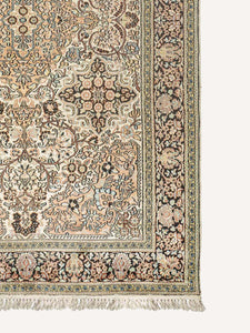 Tea Rose Vintage Kashmiri Carpet - The Verasaa Collections