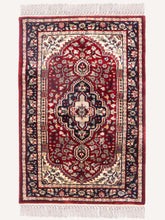 Load image into Gallery viewer, Pointsettia Kashan Vintage Rug - The Verasaa Collections