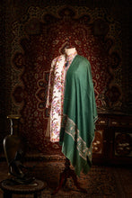 Load image into Gallery viewer, Green Mughal Kashmiri Pashmina Stole - The Verasaa Collections