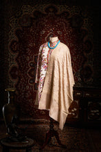 Load image into Gallery viewer, Beige II Angelonia Jaali Kashmiri Pashmina Stole - The Verasaa Collections