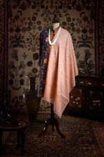 Load image into Gallery viewer, Orange Cream Freesia Jaali Toosha Kashmiri Stole - The Verasaa Collections
