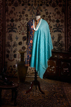 Load image into Gallery viewer, Teal Vines Jaali Toosha Kashmiri Stole - The Verasaa Collections