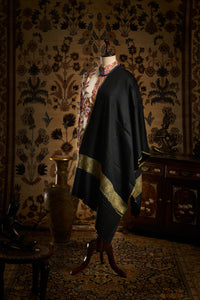 Black Paisley II Palladar Pashmina Kashmiri Stole - The Verasaa Collections