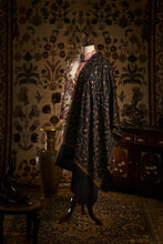 Load image into Gallery viewer, Black Alchemilla II Jaali Kashmiri Pashmina Stole - The Verasaa Collections