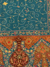 Load image into Gallery viewer, Details of Blue Shawl Kalamkari Pashmina Stole