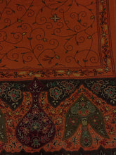 Load image into Gallery viewer, Details of Orange Shawl Kalamkari Pashmina Stole
