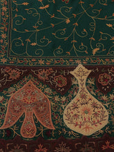 Load image into Gallery viewer, Details of Dark Green Shawl Kalamkari Pashmina Stole
