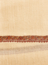 Load image into Gallery viewer, Beige Pansy Kashmiri Pashmina Stole - The Verasaa Collections