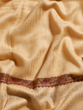 Load image into Gallery viewer, Beige Pansy Kashmiri Pashmina Stole - The Verasaa Collections