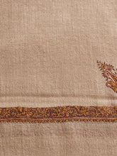 Load image into Gallery viewer, Tan Brown Pansy Kashmiri Pashmina Stole - The Verasaa Collections