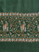 Load image into Gallery viewer, Green Mughal Kashmiri Pashmina Stole - The Verasaa Collections
