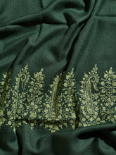 Load image into Gallery viewer, Green Paisley Kashmiri Pashmina Stole - The Verasaa Collections