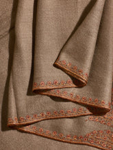 Load image into Gallery viewer, Brown Orange Palla Kashmiri Pashmina Stole - The Verasaa Collections