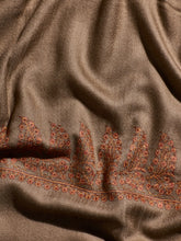 Load image into Gallery viewer, Brown Orange Palla Kashmiri Pashmina Stole - The Verasaa Collections