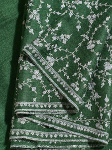 Green Angelonia Jaali Kashmiri Pashmina Stole - The Verasaa Collections