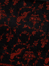 Load image into Gallery viewer, Black Red Angelonia Jaali Kashmiri Pashmina Stole - The Verasaa Collections