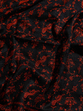 Load image into Gallery viewer, Black Red Angelonia Jaali Kashmiri Pashmina Stole - The Verasaa Collections