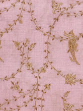 Load image into Gallery viewer, Rose Gold Vines Jaali Toosha Kashmiri Stole - The Verasaa Collections