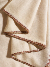 Load image into Gallery viewer, Ivory Cream Palla Kashmiri Pashmina Stole - The Verasaa Collections