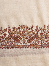 Load image into Gallery viewer, Ivory Cream Palla Kashmiri Pashmina Stole - The Verasaa Collections