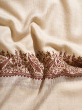 Load image into Gallery viewer, Ivory Cream Palla Kashmiri Pashmina Stole - The Verasaa Collections