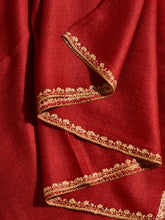 Load image into Gallery viewer, Red Paisley Palla Kashmiri Pashmina Stole - The Verasaa Collections