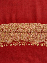 Load image into Gallery viewer, Red Paisley Palla Kashmiri Pashmina Stole - The Verasaa Collections