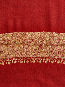 Red Paisley Palla Kashmiri Pashmina Stole - The Verasaa Collections
