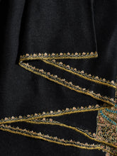 Load image into Gallery viewer, Black Paisley II Palladar Pashmina Kashmiri Stole - The Verasaa Collections