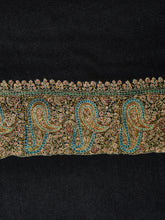 Load image into Gallery viewer, Black Paisley II Palladar Pashmina Kashmiri Stole - The Verasaa Collections