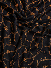 Load image into Gallery viewer, Black Alchemilla II Jaali Kashmiri Pashmina Stole - The Verasaa Collections