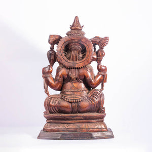 Lambodara Ganesha Wooden Idol - The Verasaa Collections