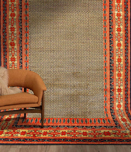 Red Freesia Tribal Botemir Vintage Rug - The Verasaa Collections