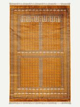 Load image into Gallery viewer, Full shot of a botemir design hand knotted Indian carpet also known as a oriental rug.
