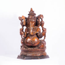 Load image into Gallery viewer, Lambodara Ganesha Wooden Idol - The Verasaa Collections
