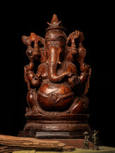 Load image into Gallery viewer, Lambodara Ganesha Wooden Idol - The Verasaa Collections
