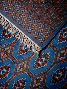 Delphinium Bokhara Vintage Rug - The Verasaa Collections