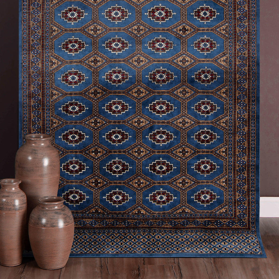 Delphinium Bokhara Vintage Rug - The Verasaa Collections