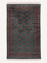 Load image into Gallery viewer, Green Delphinium Bokhara Vintage Rug - The Verasaa Collections
