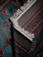 Load image into Gallery viewer, Green Delphinium Bokhara Vintage Rug - The Verasaa Collections
