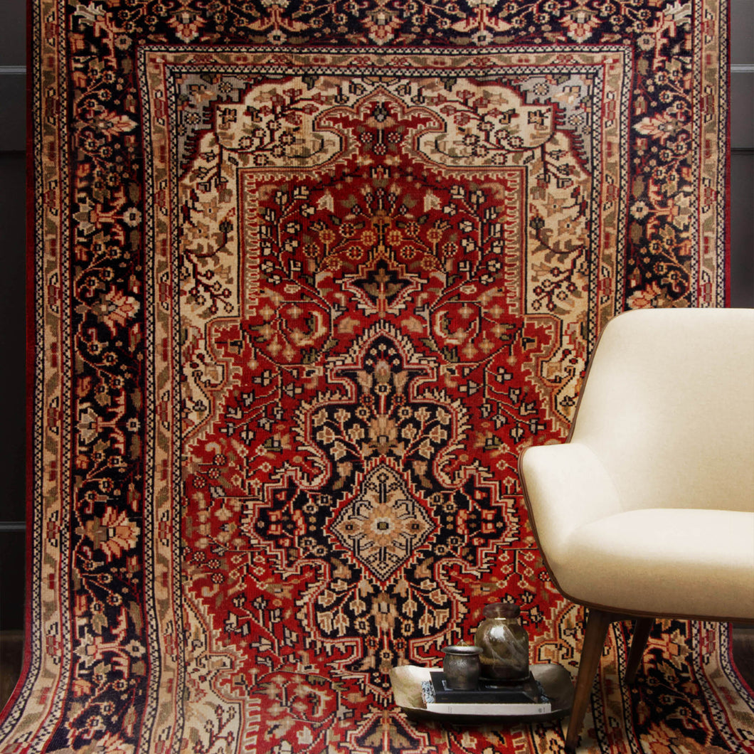 Maltese Kashan Vintage Rug - The Verasaa Collections