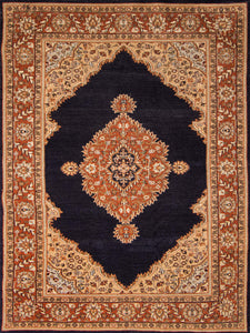 Obsidian Vines Kashan Vintage Rug - The Verasaa Collections