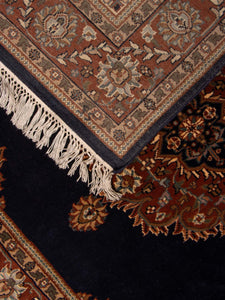 Obsidian Vines Kashan Vintage Rug - The Verasaa Collections