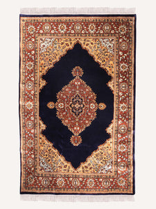 Obsidian Vines Kashan Vintage Rug - The Verasaa Collections